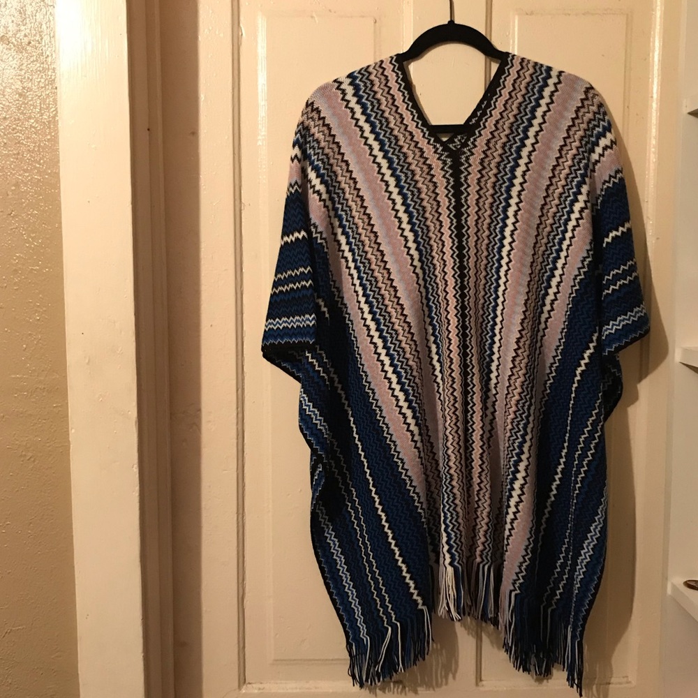 Missoni Knit Fringed Poncho
